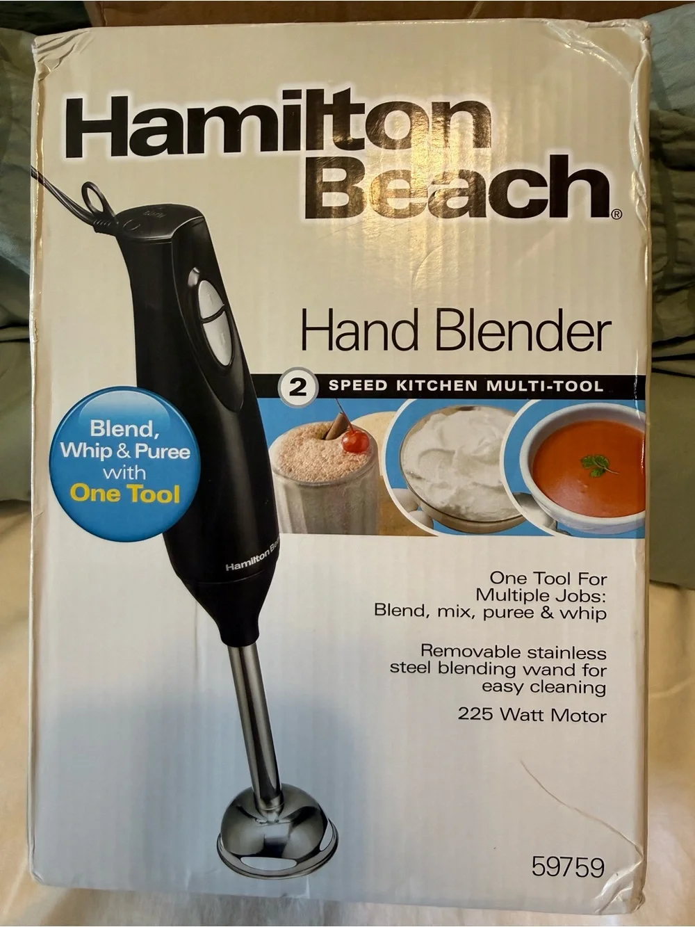 Hamilton Beach Black and Silver Hand Blender - 2-Speed Immersion Mixer